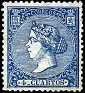 Spain 1866 Queen Isabel II 4 Cuartos Blue Edifil 81. España 81. Uploaded by susofe